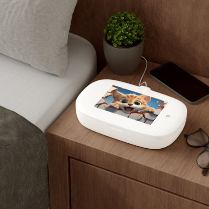 Curious Kitten Sanitizer and Wireless Charging Pad